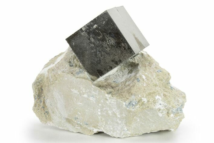 Natural Pyrite Cube In Rock - Navajun, Spain #227626
